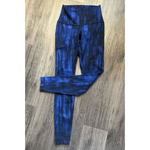 Lululemon Wunder Under Full‎ length Leggings In Nightsky Harbor Blue and Black 4 - Picture 1 of 5